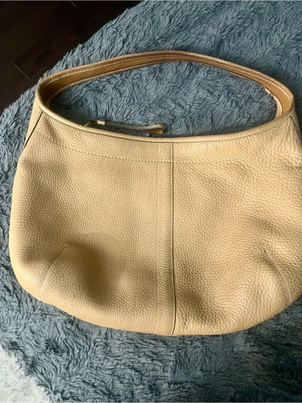 Coach Leather Hobo Shoulder Bag - Cream